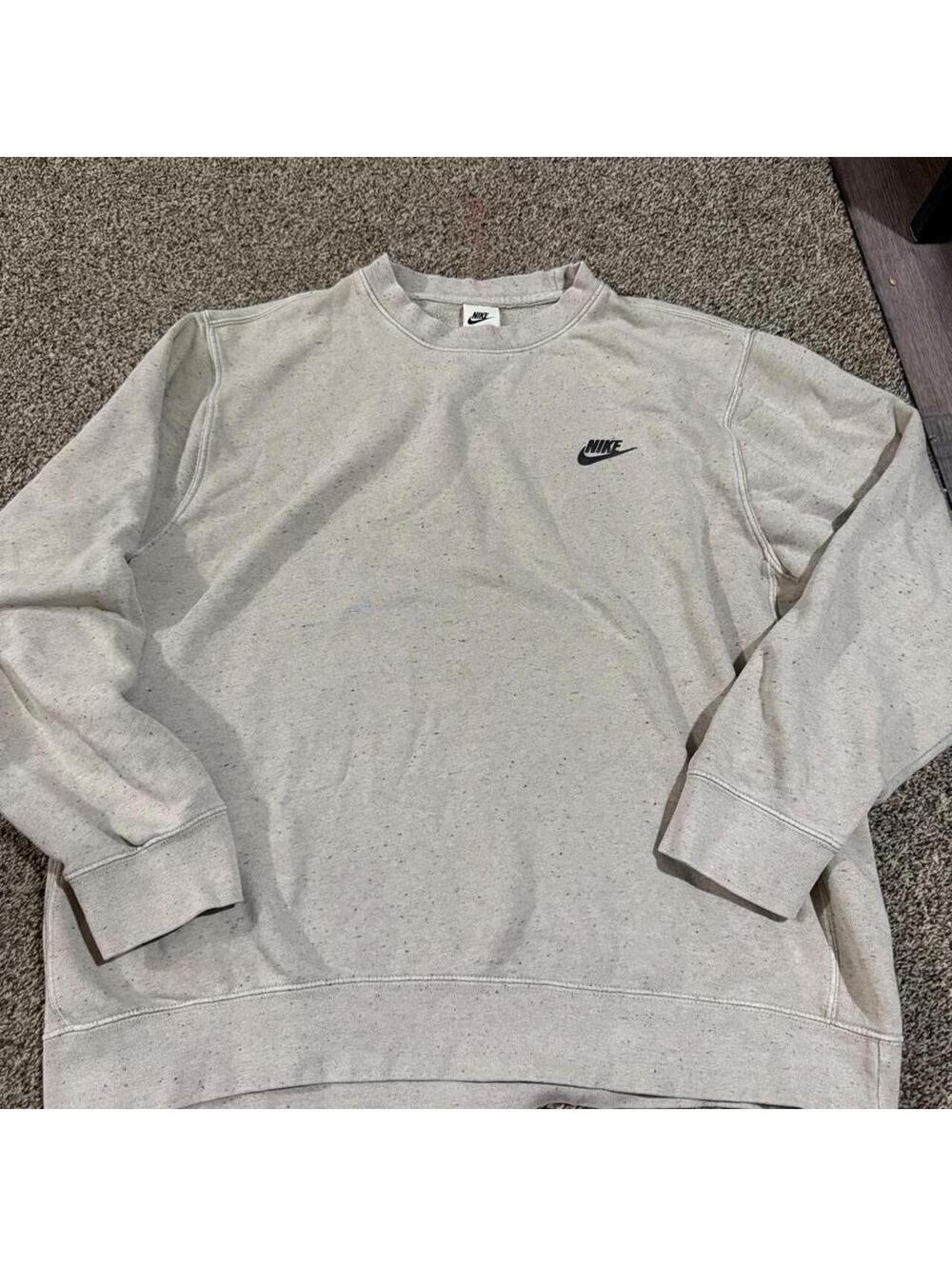 Nike Men's Grey and Cream Sweatshirt